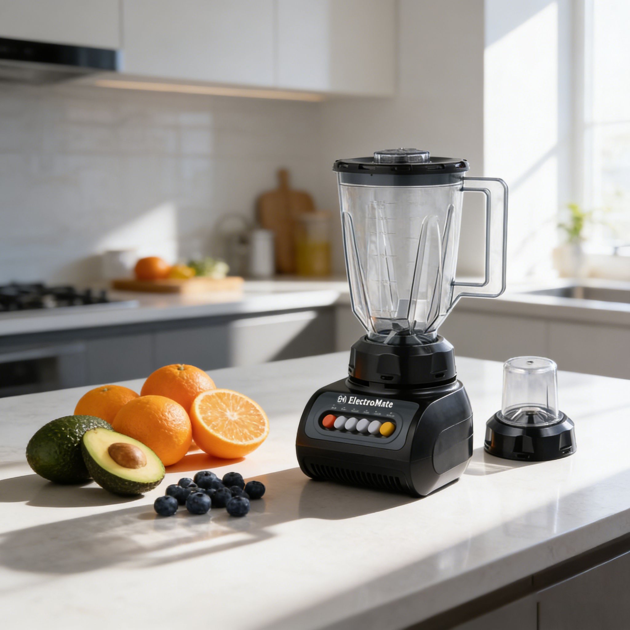 EM Blender 2-in-1 ElectroMate 1.5L Blender Classic Juicer & Grinder with Multifunctional Jug, Bottle, and Garlic Processor  ElectroMate BD01/BD02