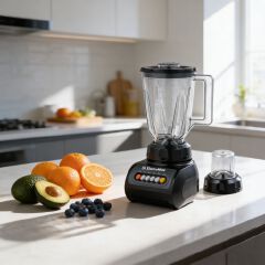 EM Blender 2-in-1 ElectroMate 1.5L Blender Classic Juicer & Grinder with Multifunctional Jug, Bottle, and Garlic Processor  ElectroMate BD01/BD02