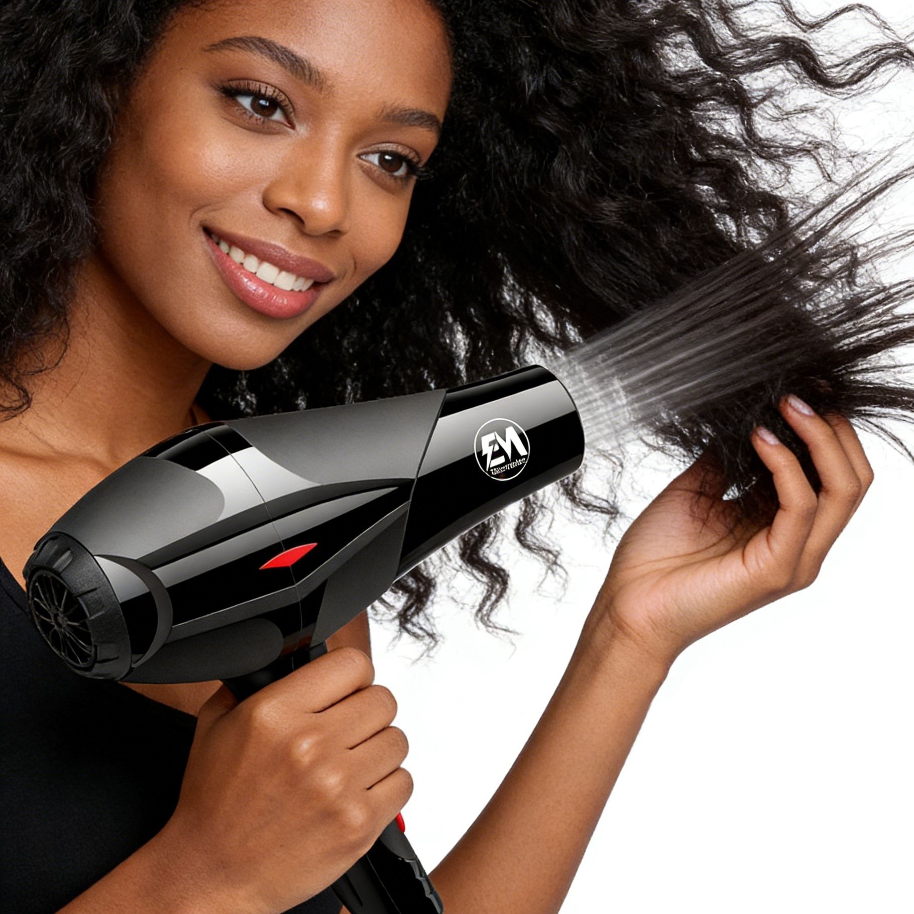EM  Blow Dryer Hair Blower 2200W hair dryer professional with 3 Speed & 2 Temperature Settings – Includes 2 Styling Nozzle & 2 Comb Attachments for Versatile Hair Styling  ElectroMate HD04