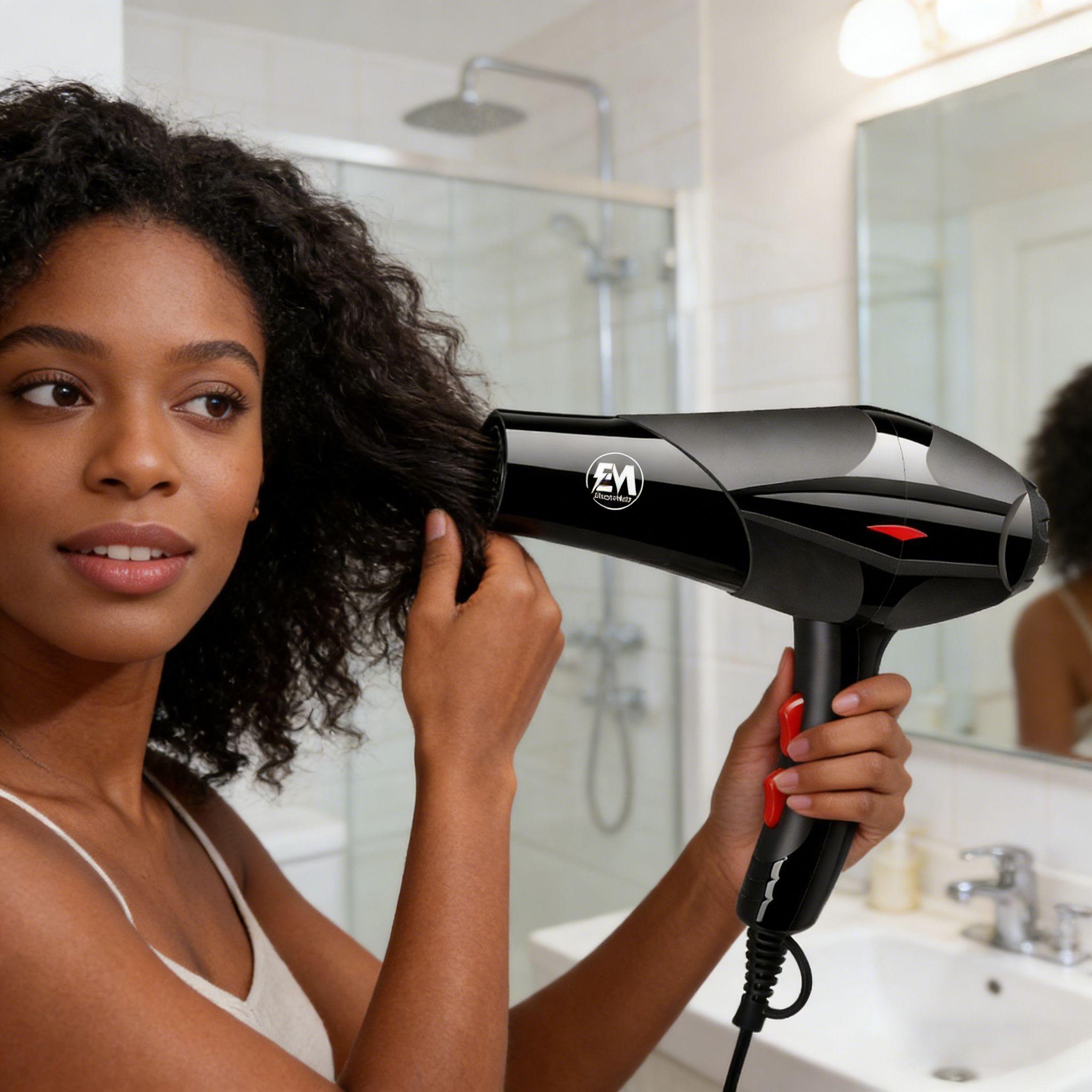 EM  Blow Dryer Hair Blower 2200W hair dryer professional with 3 Speed & 2 Temperature Settings – Includes 2 Styling Nozzle & 2 Comb Attachments for Versatile Hair Styling  ElectroMate HD04