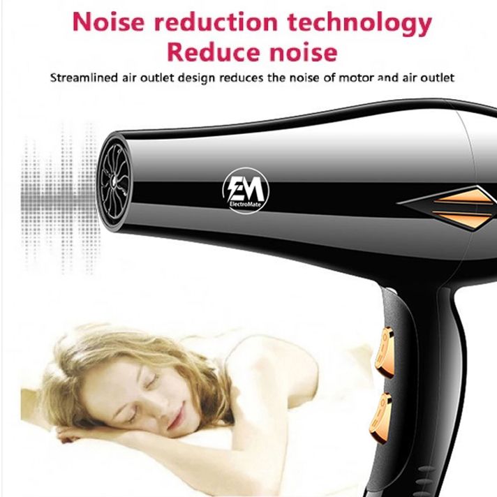 EM  Blow Dryer Hair Blower 2200W hair dryer professional with 3 Speed & 2 Temperature Settings – Includes 2 Styling Nozzle & 2 Comb Attachments for Versatile Hair Styling  ElectroMate HD05