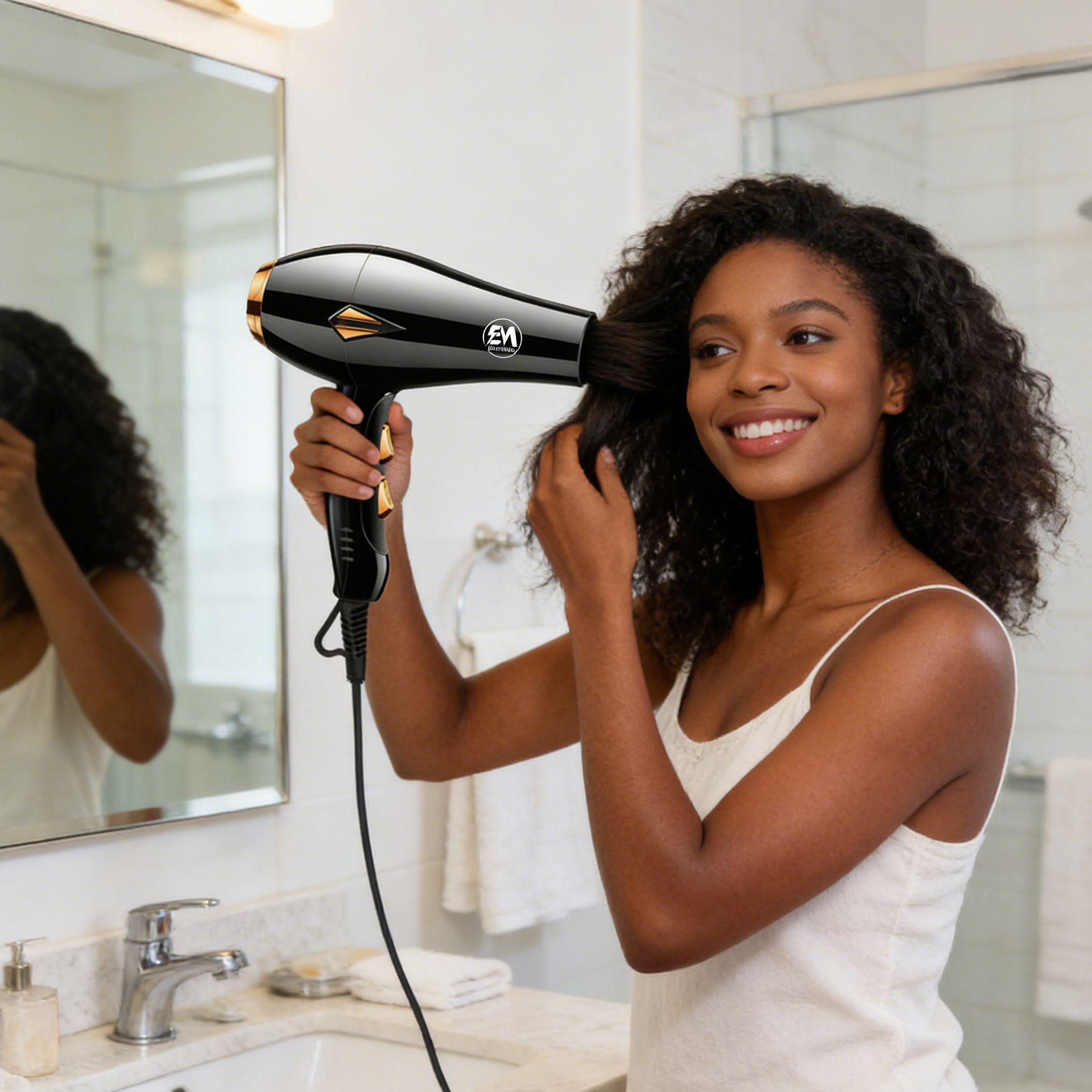 EM  Blow Dryer Hair Blower 2200W hair dryer professional with 3 Speed & 2 Temperature Settings – Includes 2 Styling Nozzle & 2 Comb Attachments for Versatile Hair Styling  ElectroMate HD05