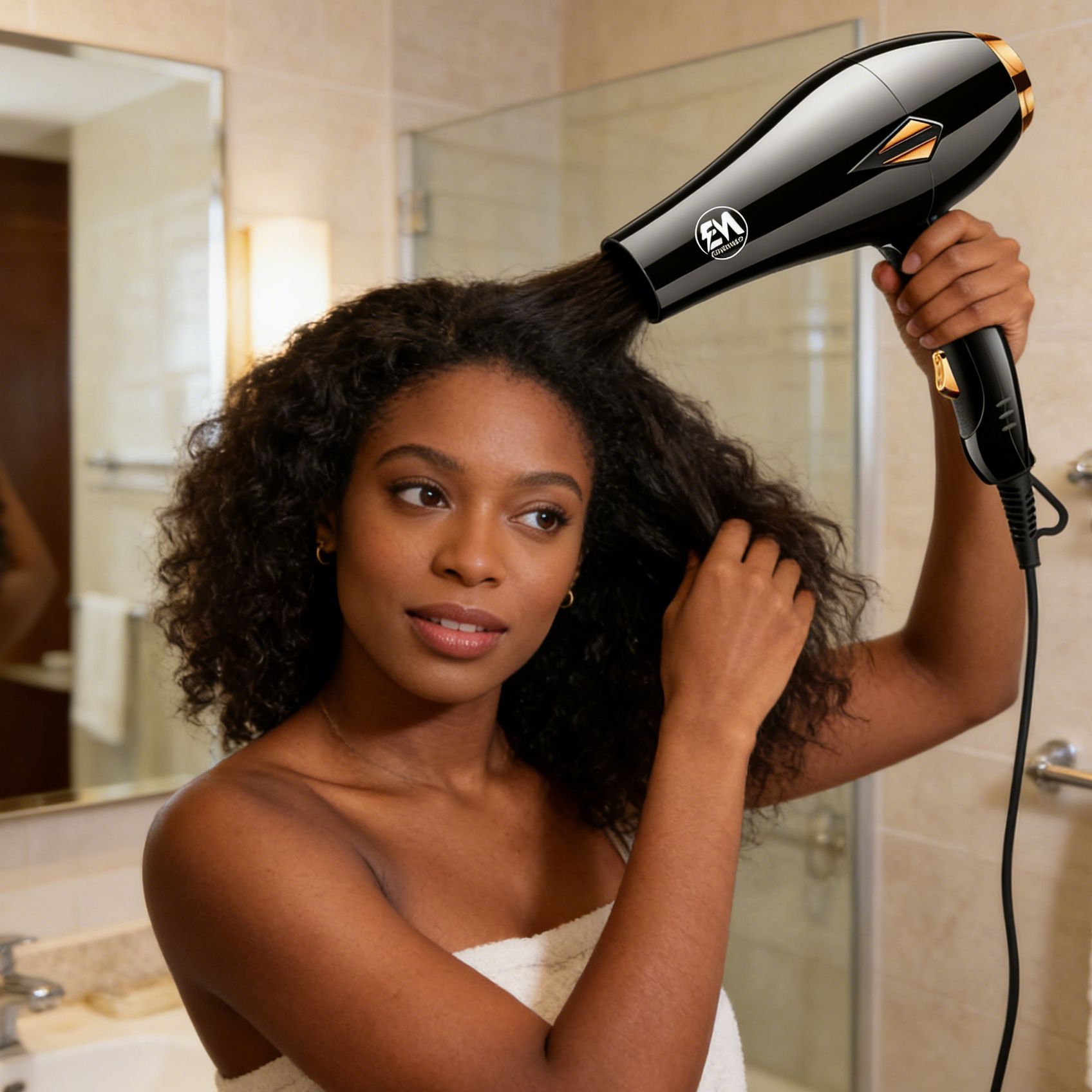 EM  Blow Dryer Hair Blower 2200W hair dryer professional with 3 Speed & 2 Temperature Settings – Includes 2 Styling Nozzle & 2 Comb Attachments for Versatile Hair Styling  ElectroMate HD05