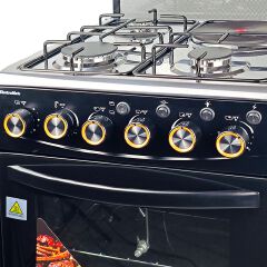 EM 3 Gas + 1 Electric 4 Burners Free Standing Gas Cooker Cooking Range with 50L Oven Automatic lgnition 50X55CM