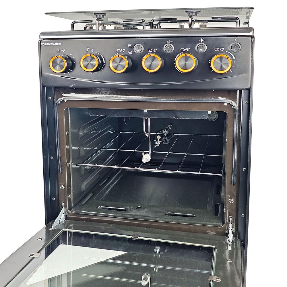 EM 3 Gas + 1 Electric 4 Burners Free Standing Gas Cooker Cooking Range with 50L Oven Automatic lgnition 50X55CM
