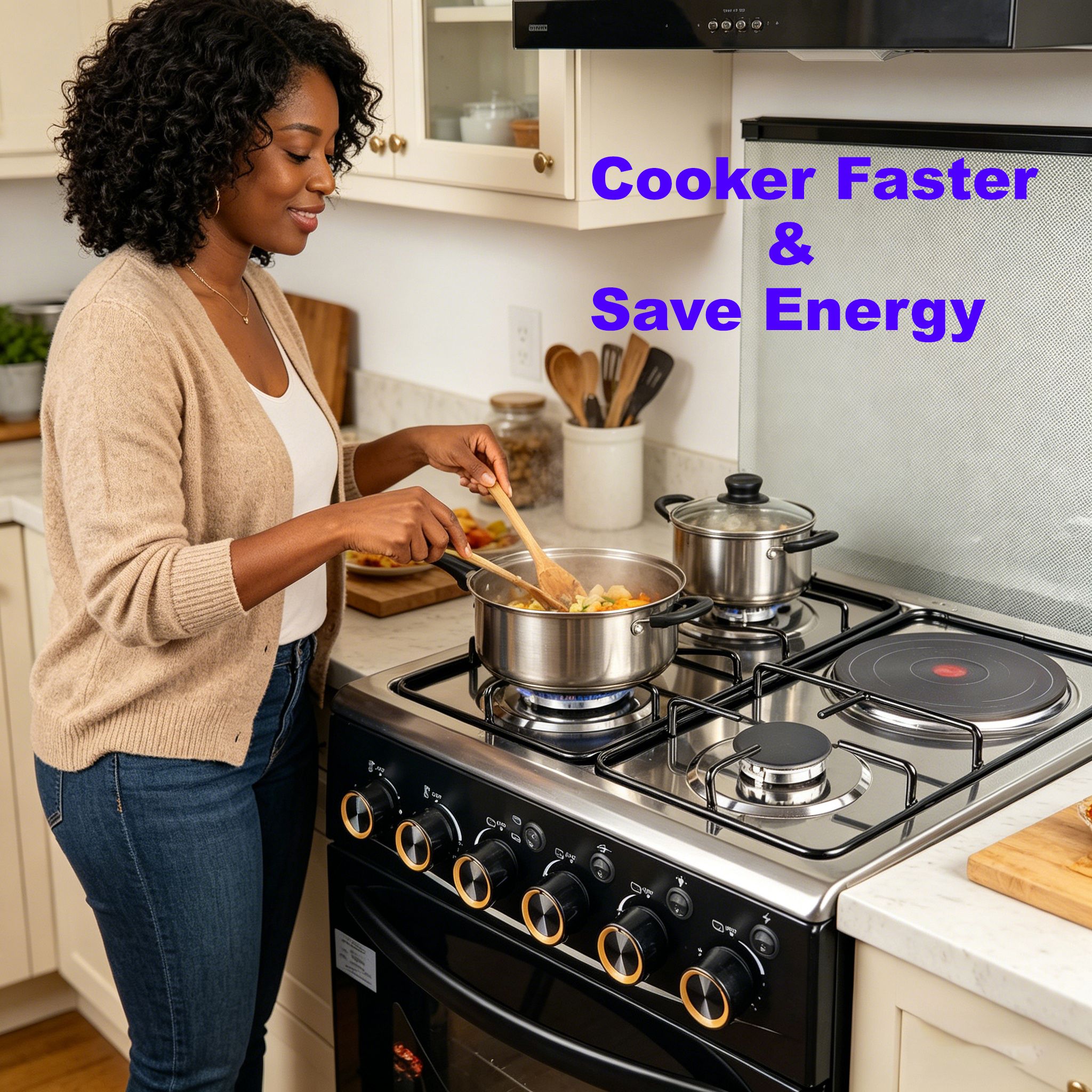 EM 3 Gas + 1 Electric 4 Burners Free Standing Gas Cooker Cooking Range with 50L Oven Automatic lgnition 50X55CM