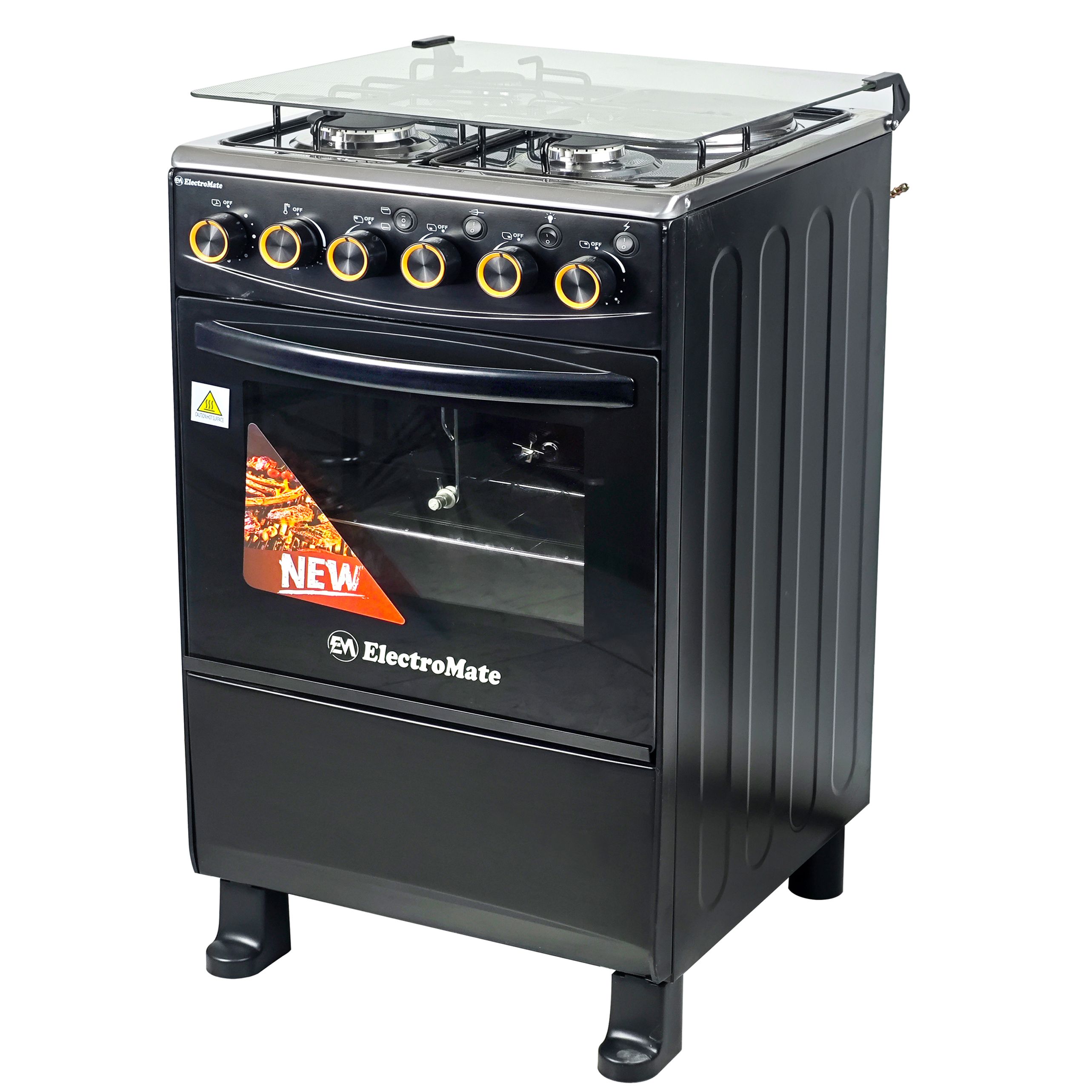 EM 3 Gas + 1 Electric 4 Burners Free Standing Gas Cooker Cooking Range with 50L Oven Automatic lgnition 50X55CM