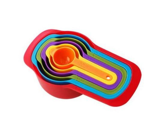 Multicolour Measuring Cup And Spoon Set -6pcs kitchen baking tools