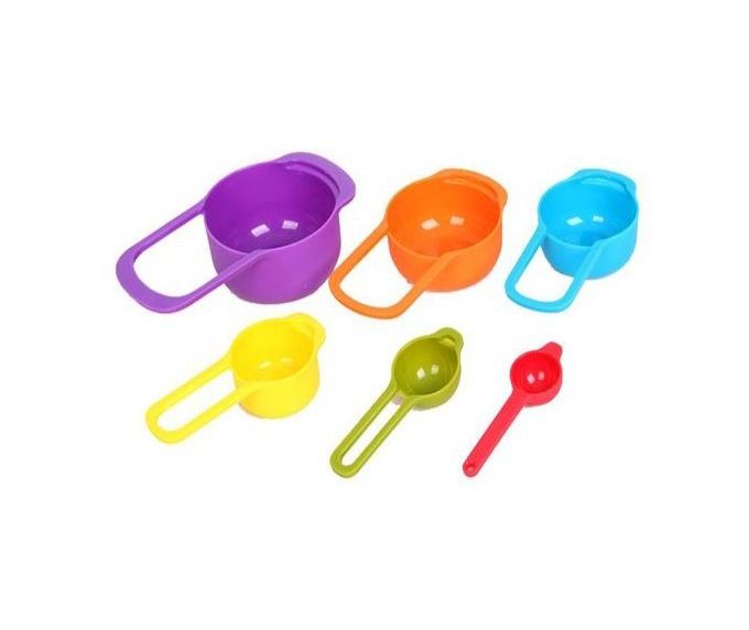 Multicolour Measuring Cup And Spoon Set -6pcs kitchen baking tools