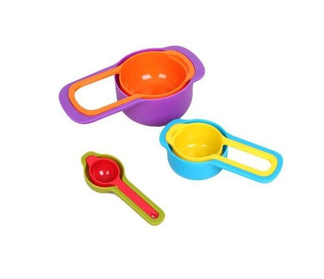 Multicolour Measuring Cup And Spoon Set -6pcs kitchen baking tools