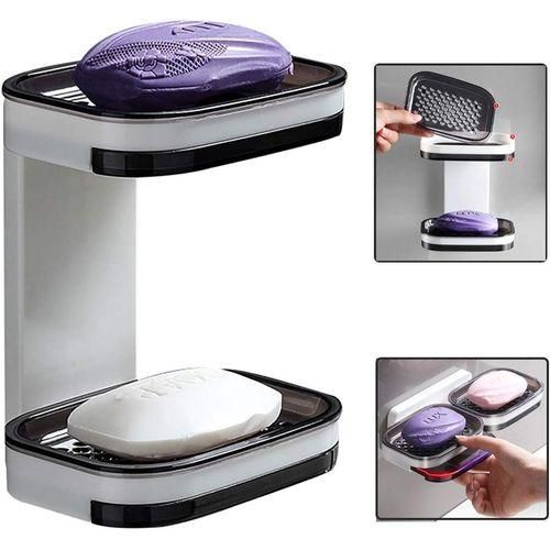 Double soap holder for bathroom