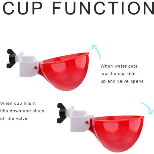 Professional Chicken Waterer Cups, 8 Packs Large Chicken Water Feeder, Tee Fittings Poultry Waterer Suitable for Duck, Chicks, Goose, Turkey, Bunny and Bird with Mounting Hole Opener