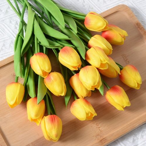10 pcs Mini tulip simulation flower fake flower home wedding decoration handmade flower plastic flower