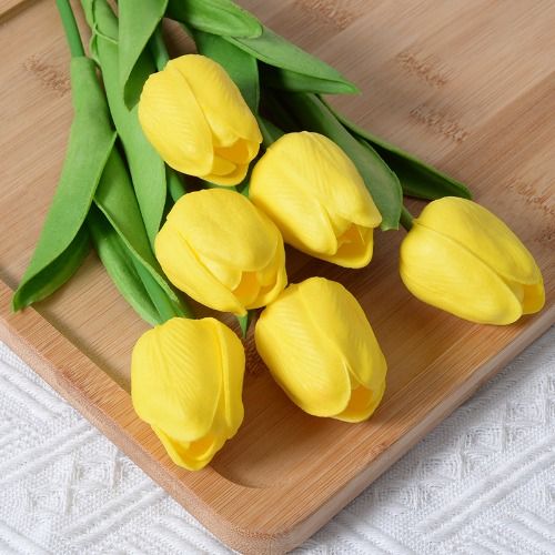10 pcs Mini tulip simulation flower fake flower home wedding decoration handmade flower plastic flower