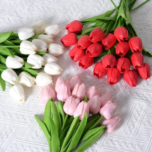 10 pcs Mini tulip simulation flower fake flower home wedding decoration handmade flower plastic flower