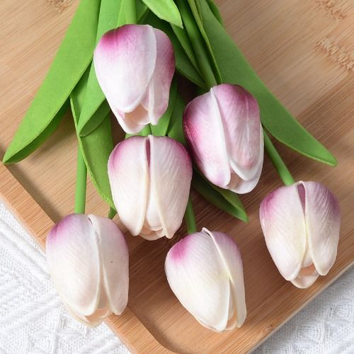 10 pcs Mini tulip simulation flower fake flower home wedding decoration handmade flower plastic flower