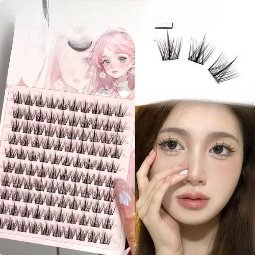 12mm Lazy Trilogy False Eyelash Natural Simulation Single Cluster Segmented Beginner Feather Fan Large Capacity Eyelash