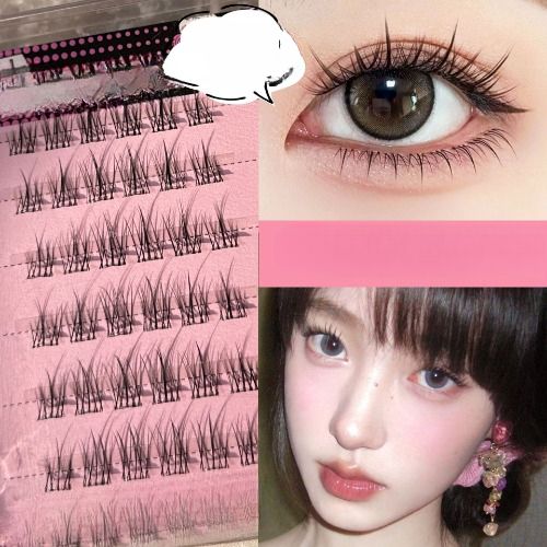 12mm Lazy Trilogy False Eyelash Natural Simulation Single Cluster Segmented Beginner Feather Fan Large Capacity Eyelash