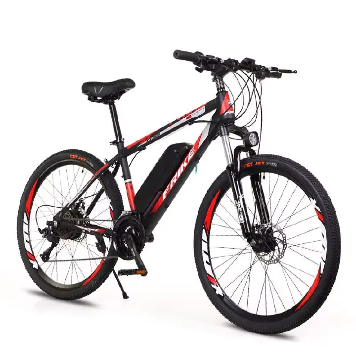 Frike Electric Bicycle Bike for Adults, 26'' Up to 60km With Removable Battery, Adjustable Stem, Fenders, Lockable Suspension Fork, 21-Speed Gear