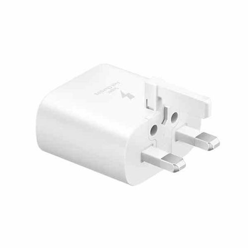 Samsung 25W Super Fast Charger Adapter With Type C To C Output For Galaxy A05, A05s, A14, A15, A23, A24, A25, A33, A34, A35, A53, A54, A55, A73, A74, A75 - White