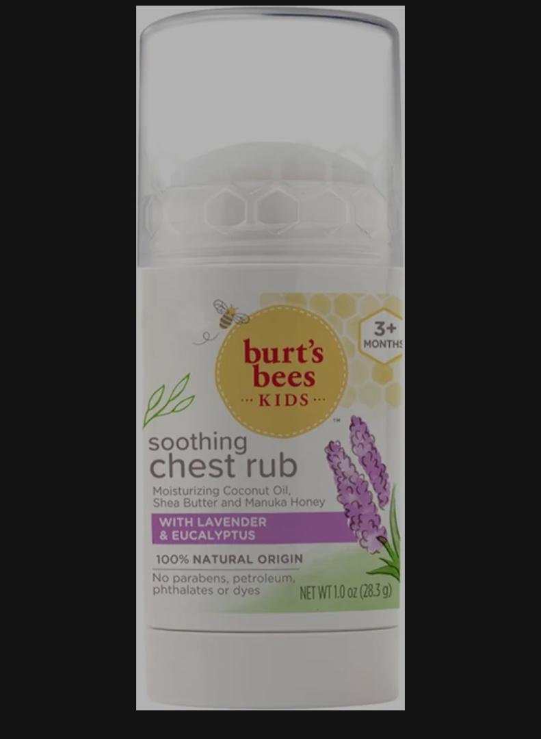 Burt's Bees Kids Chest Rub Stick, Coconut Oil, Shea Butter and Manuka Honey Lavender & Eucalyptus, White, 1 Ounce