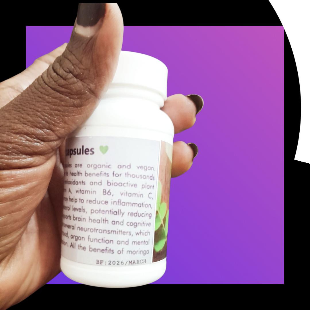 MORINGA CAPSULES  VEGAN CAPSULES 500MG (SEED POWDER)