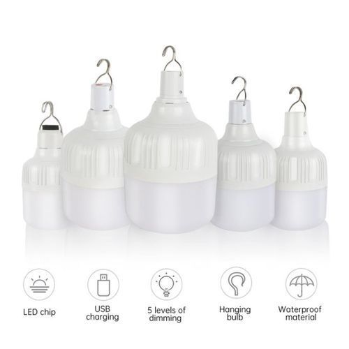 USB Rechargeable Light Bulb LED Emergency Lights 5 Lighting Modes Home LED Lighting Outdoor Bulb Portable Tent Lamp Lantern BBQ Camping Light for Garden