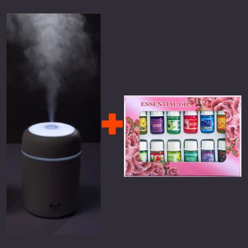 USB Nordic Humidifier Aromatherapy Humidifier With LED Light Air Freshener Aromatherapy Diffuser + 12pcs Essential Oils Set