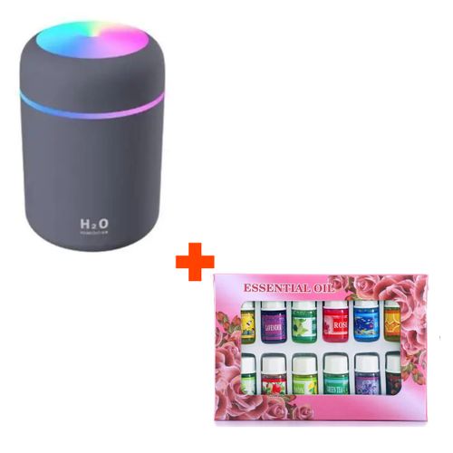 USB Nordic Humidifier Aromatherapy Humidifier With LED Light Air Freshener Aromatherapy Diffuser + 12pcs Essential Oils Set