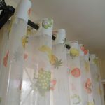 2PCS Kitchen curtain comes in 3M (1.5m+1.5m) each
