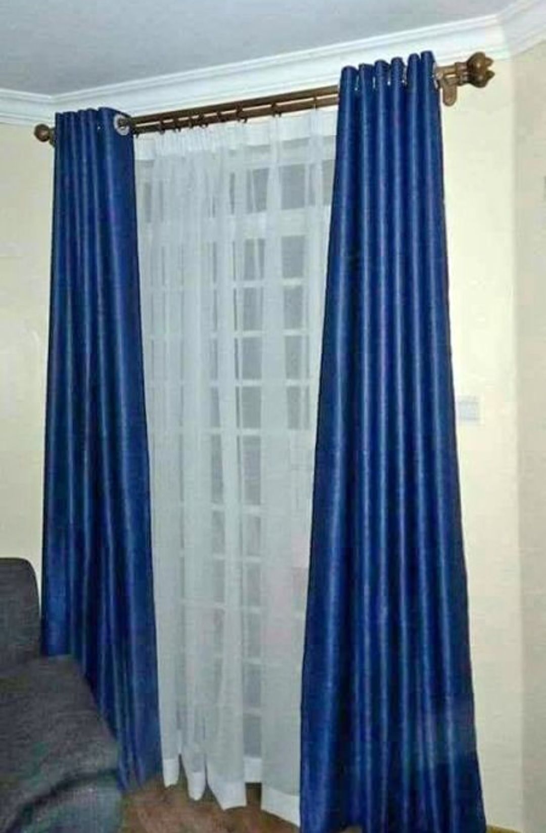 2PCS Navy Blue Curtain for living room window and door