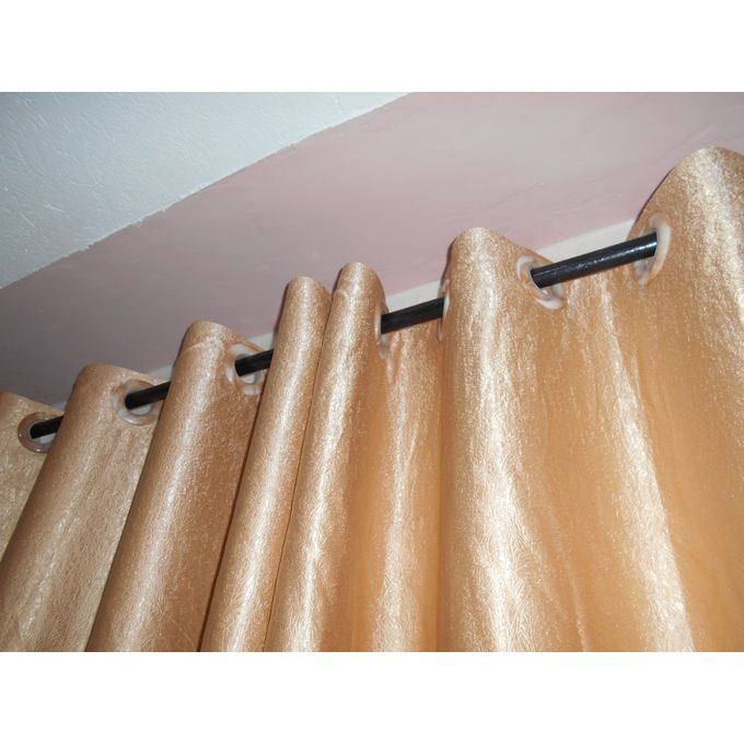 2PCS Cream Curtain for living room window and door comes in 2m (1m+1m) each and 1.5m heavy sheer.