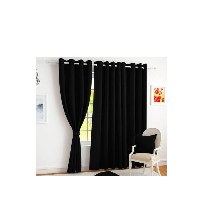 2PCS Black Curtain for living room window and door comes in 1pc HEAVY sheer