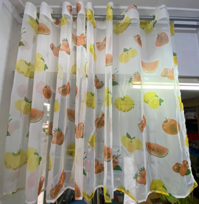 2PCS Kitchen curtain comes in 3M (1.5m+1.5m) each