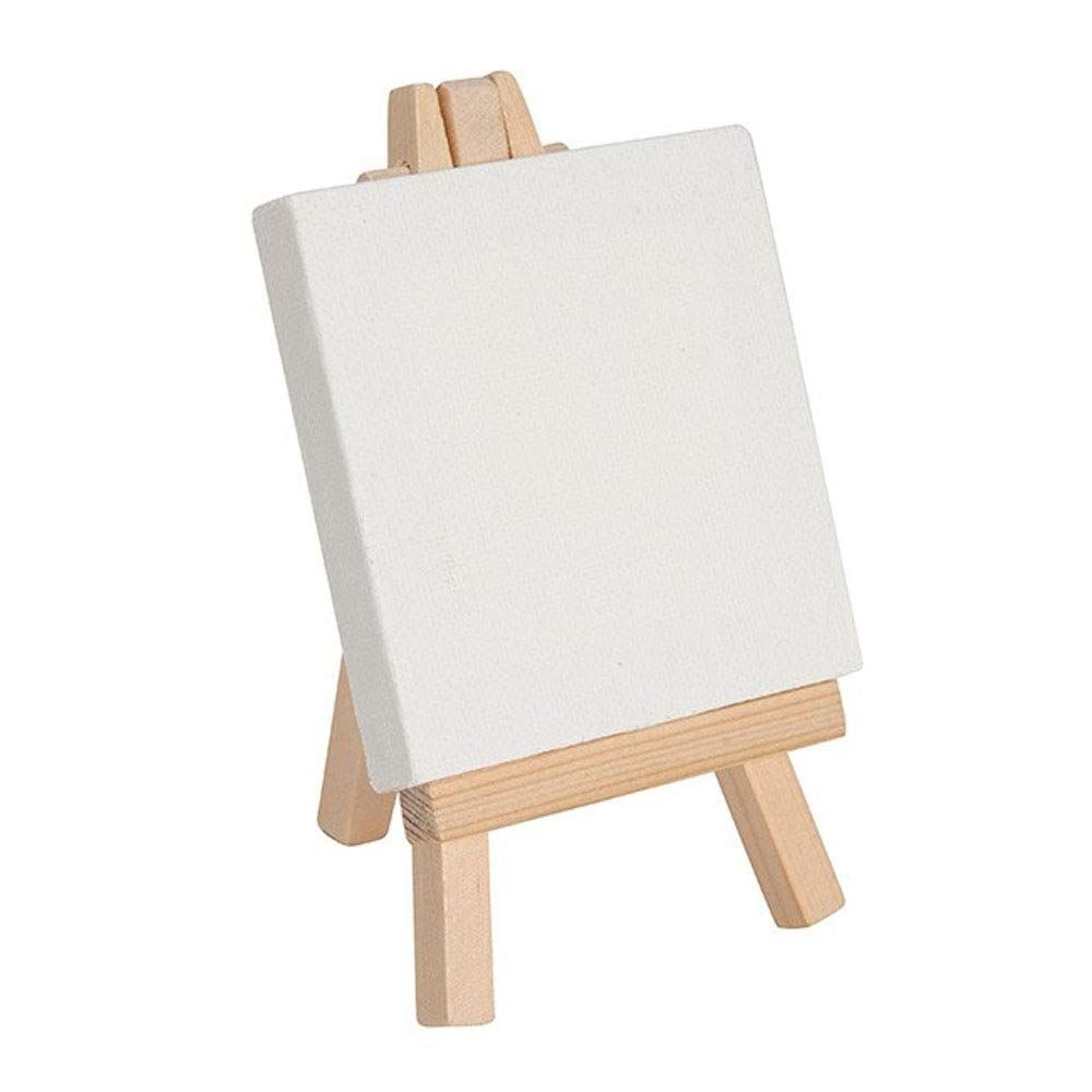Wooden Easel with Mini Canvas | Display Tabletop Tripod Stand for Mini Art Decoration | Wooden Canvas Easel for Card Artist Photos