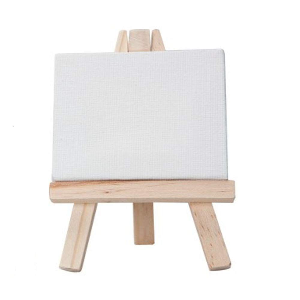 Wooden Easel with Mini Canvas | Display Tabletop Tripod Stand for Mini Art Decoration | Wooden Canvas Easel for Card Artist Photos