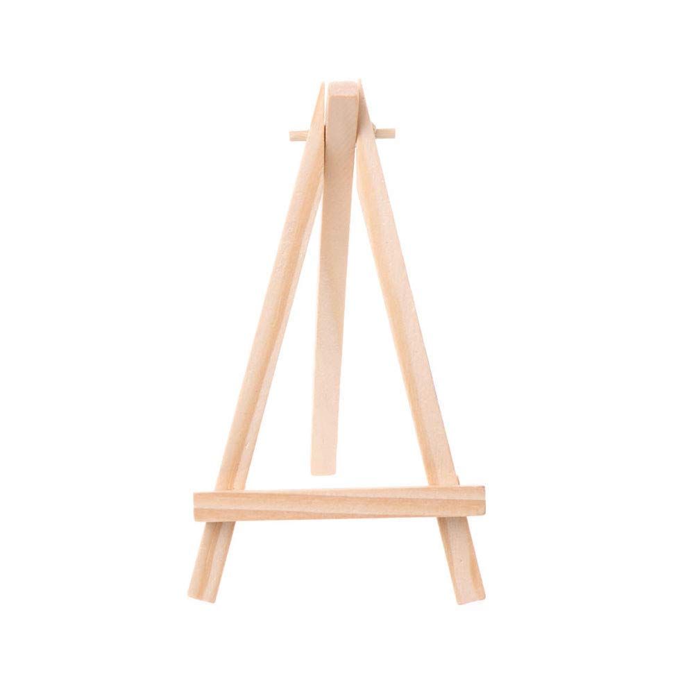 Wooden Easel with Mini Canvas | Display Tabletop Tripod Stand for Mini Art Decoration | Wooden Canvas Easel for Card Artist Photos