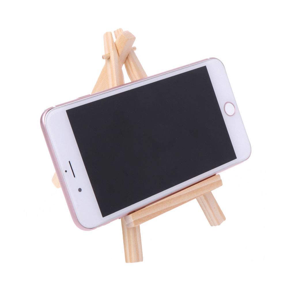 Wooden Easel with Mini Canvas | Display Tabletop Tripod Stand for Mini Art Decoration | Wooden Canvas Easel for Card Artist Photos