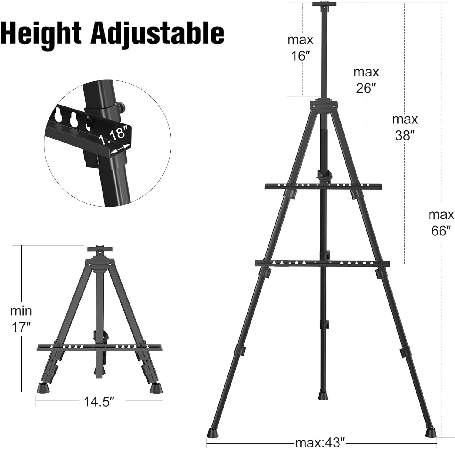 Portable Metallic Easel Stand