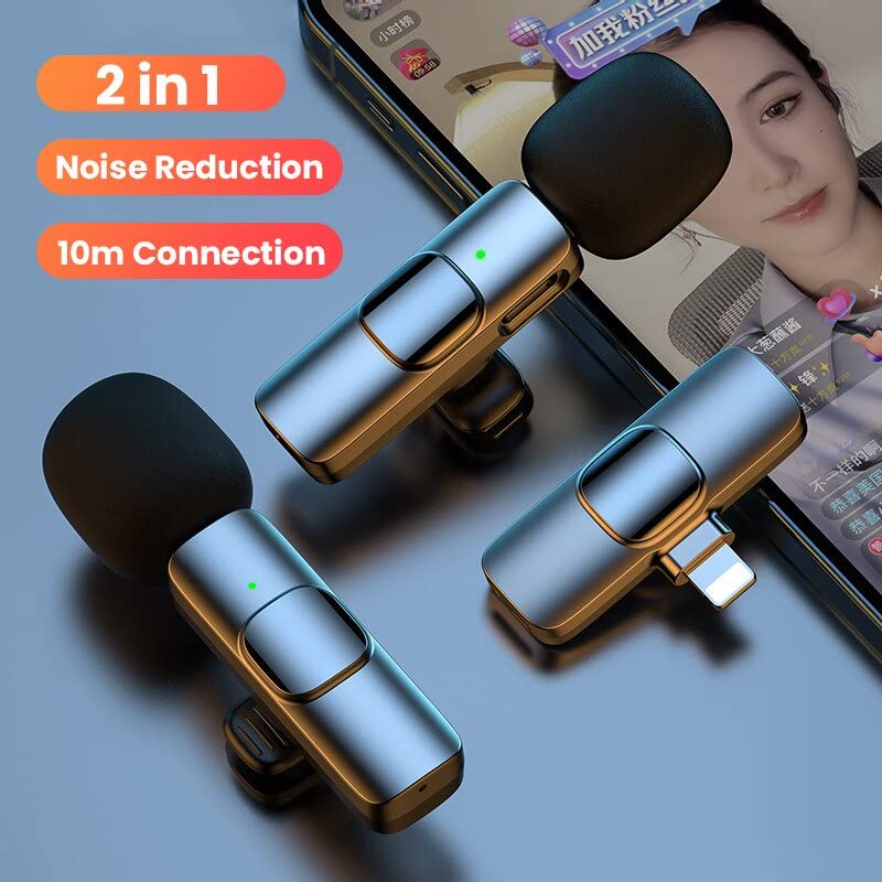 K9 Dual Wireless Collar Microphone for All iPhone, iPad, Mac Lightning Devices