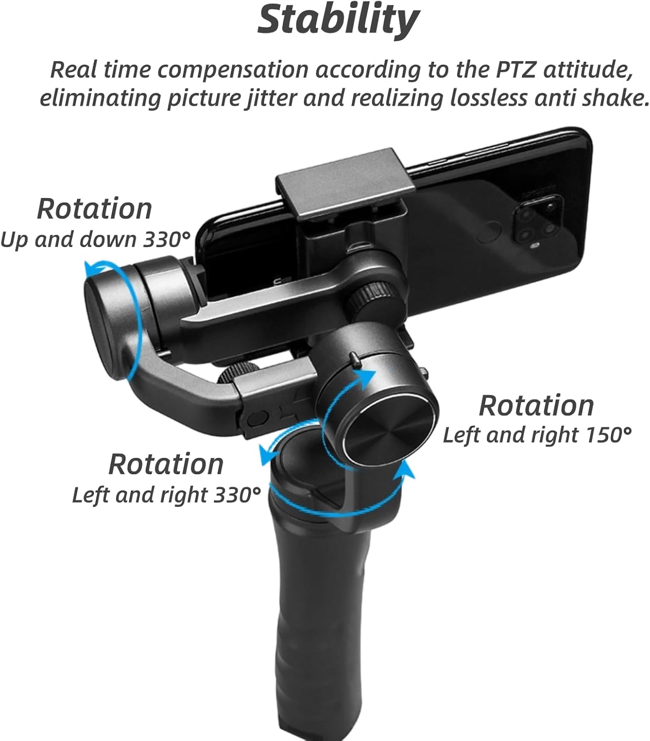 S5B 3-Axis Handheld Gimbal Cellphone Action Camera Stabilizer