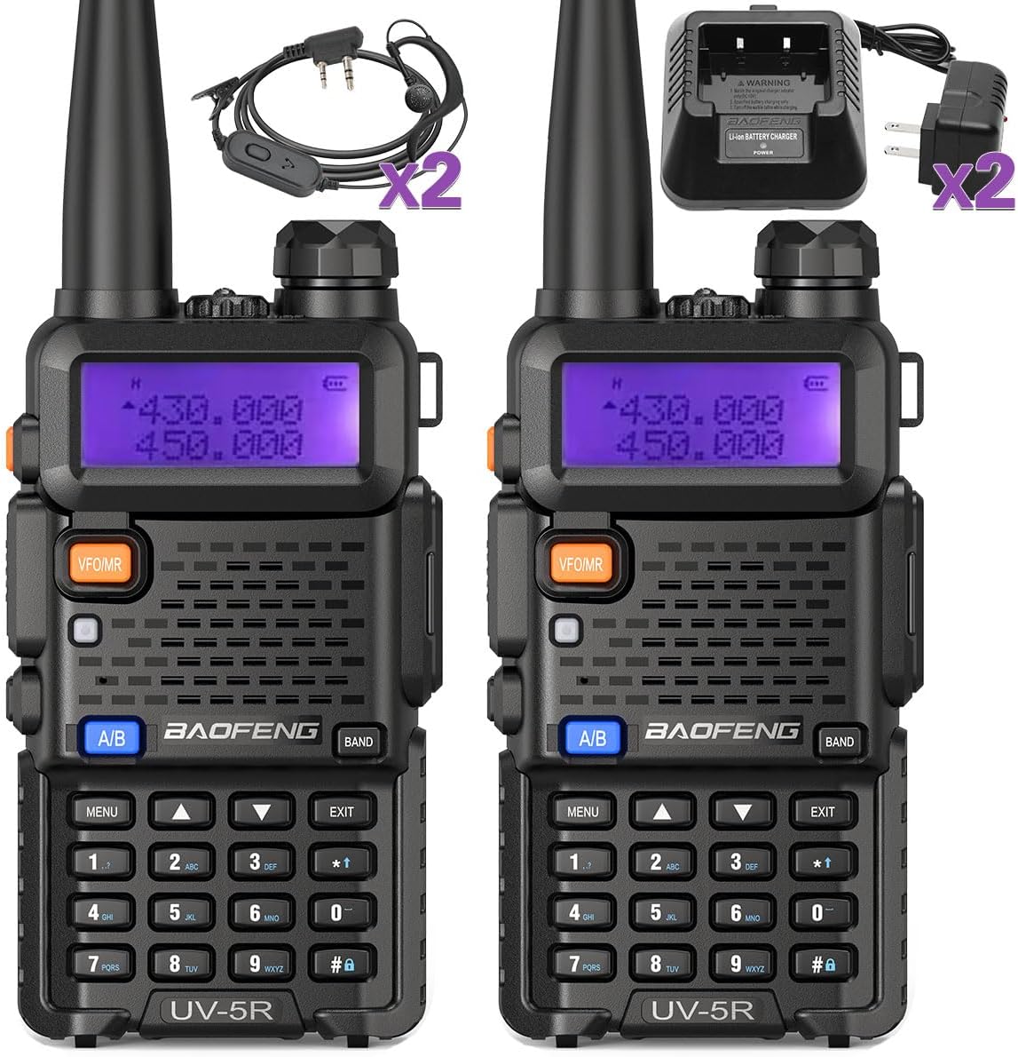 BAOFENG High Power Dual Band Two Way Radio Long Range