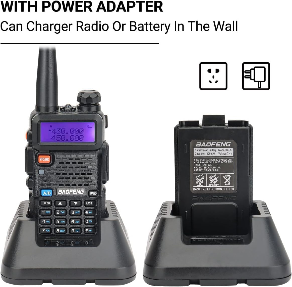 BAOFENG High Power Dual Band Two Way Radio Long Range