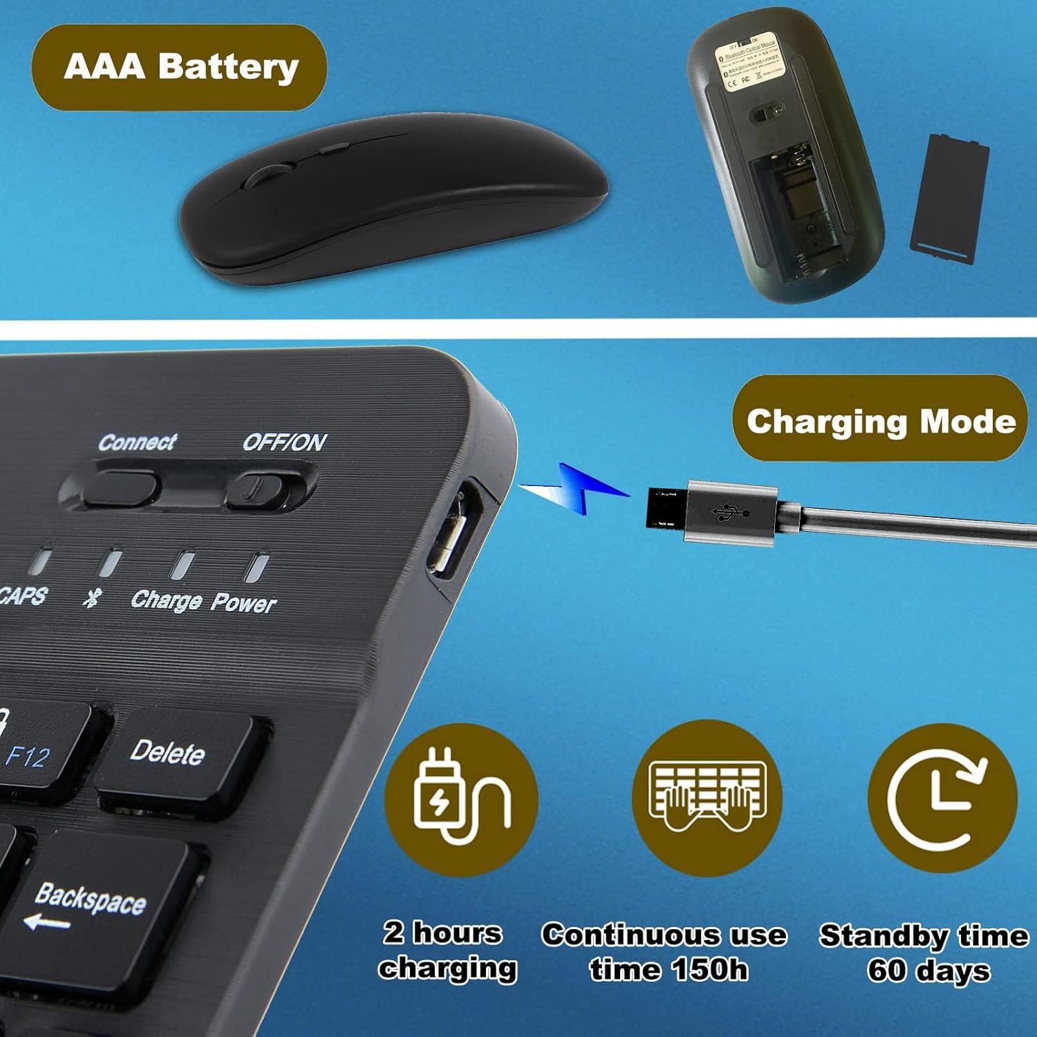 Wireless Rechargeable Bluetooth Keyboard