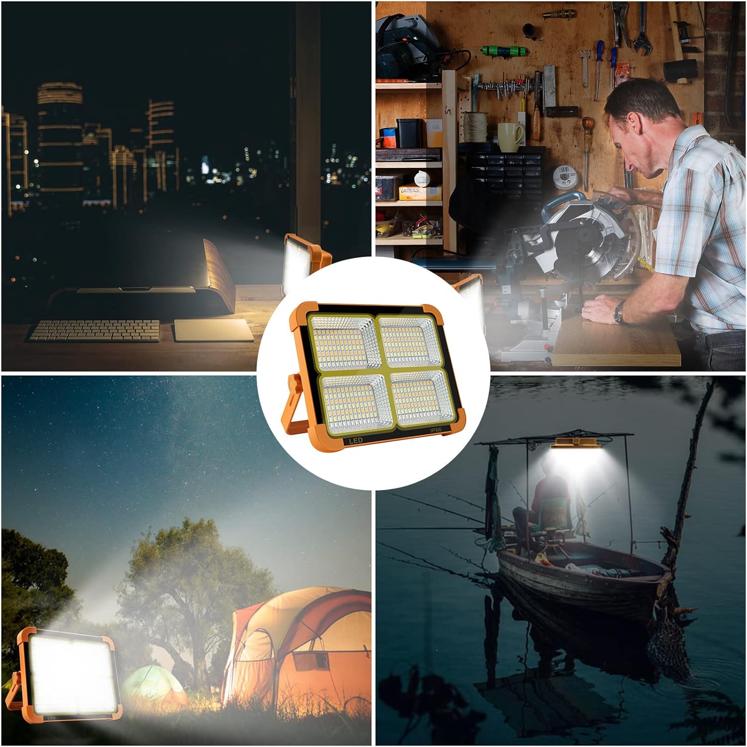 100W/200W Portable Solar Lantern Flood Light