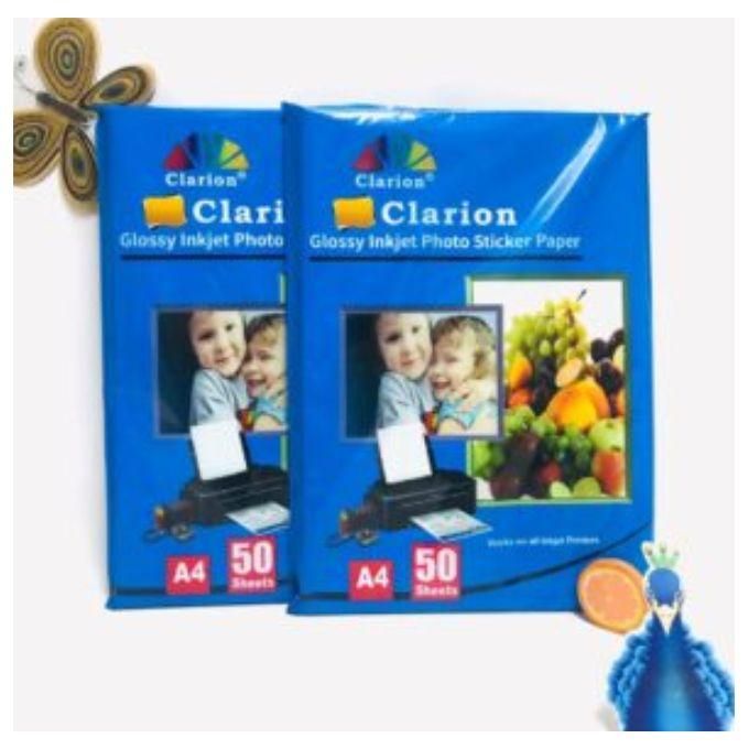 Clarion A4 Glossy Sticker Paper (50 Sheets)