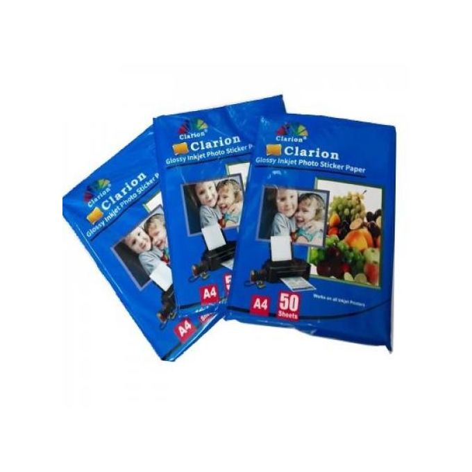 Clarion A4 Glossy Sticker Paper (50 Sheets)