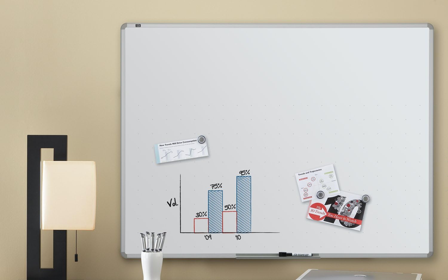 Aluminium Frame Magnetic White Board (3 x 4 FT)