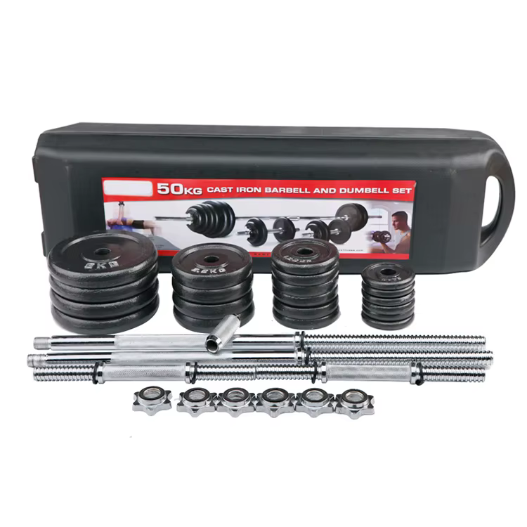 50KG Adjustable Dumbbells To Barbells Weight Set with casing