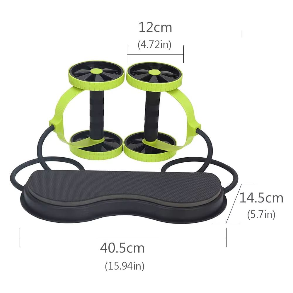 RevoFlex Ab Wheels Roller Stretch Pull Rope